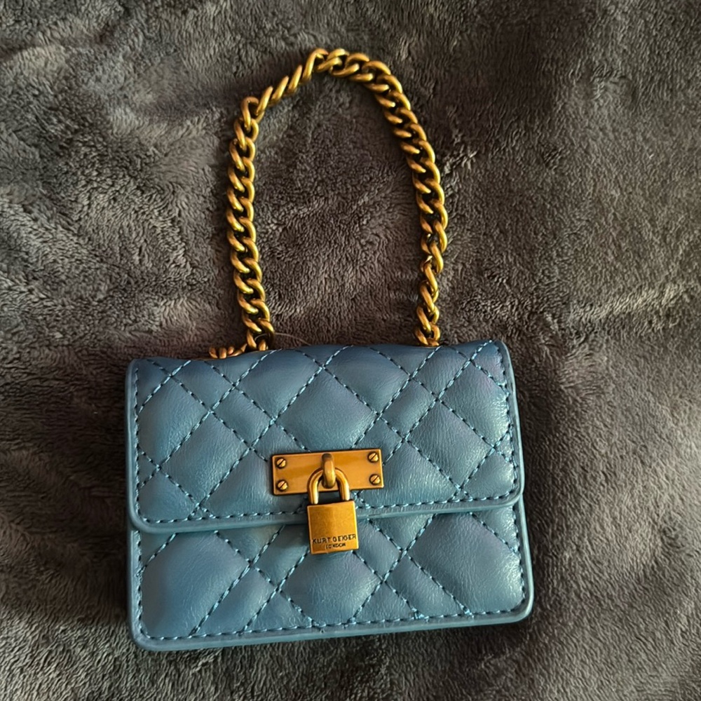 Teal Kurt Geiger Micro Bag gold hardware